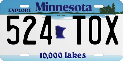 MN license plate 524TOX