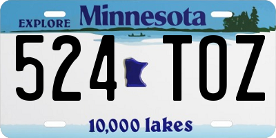 MN license plate 524TOZ