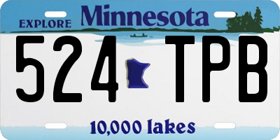MN license plate 524TPB