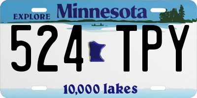 MN license plate 524TPY