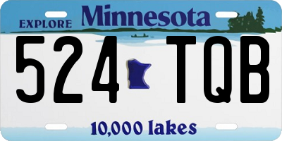 MN license plate 524TQB
