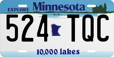 MN license plate 524TQC