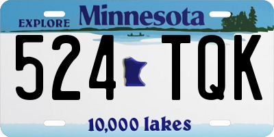 MN license plate 524TQK
