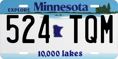 MN license plate 524TQM