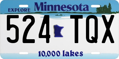MN license plate 524TQX
