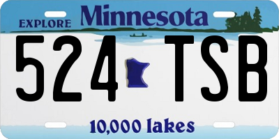 MN license plate 524TSB