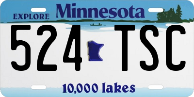 MN license plate 524TSC