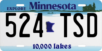MN license plate 524TSD