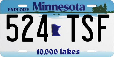 MN license plate 524TSF