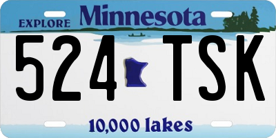 MN license plate 524TSK
