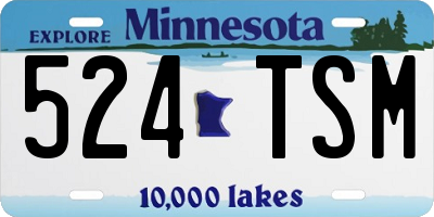 MN license plate 524TSM