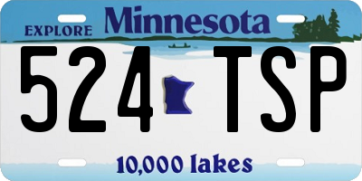 MN license plate 524TSP