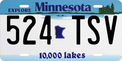 MN license plate 524TSV