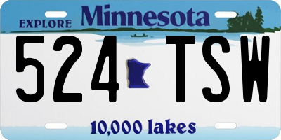 MN license plate 524TSW