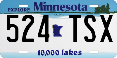 MN license plate 524TSX