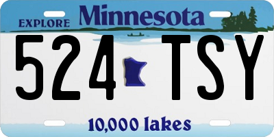 MN license plate 524TSY