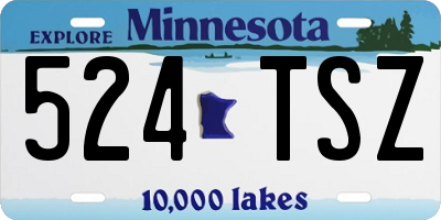 MN license plate 524TSZ
