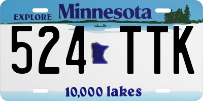 MN license plate 524TTK