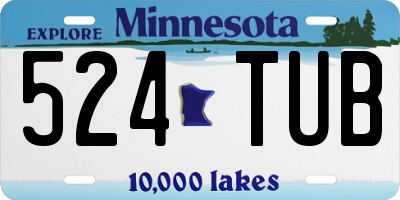 MN license plate 524TUB