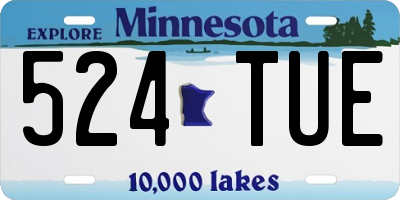 MN license plate 524TUE