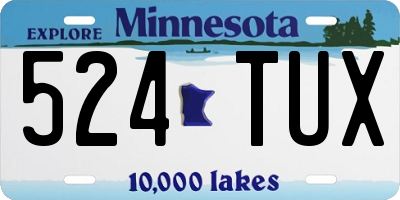 MN license plate 524TUX