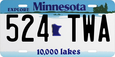 MN license plate 524TWA