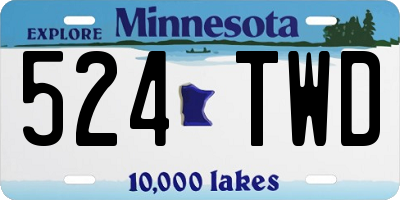 MN license plate 524TWD