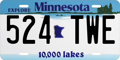 MN license plate 524TWE