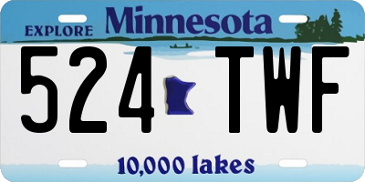 MN license plate 524TWF