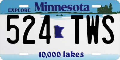 MN license plate 524TWS