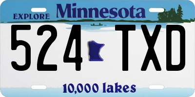 MN license plate 524TXD