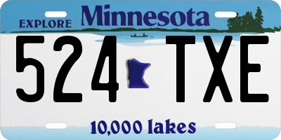 MN license plate 524TXE