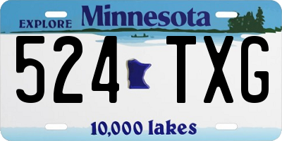 MN license plate 524TXG