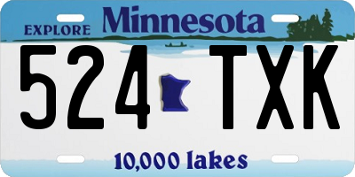 MN license plate 524TXK