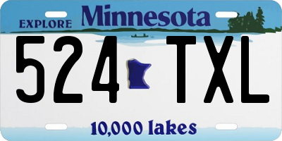 MN license plate 524TXL