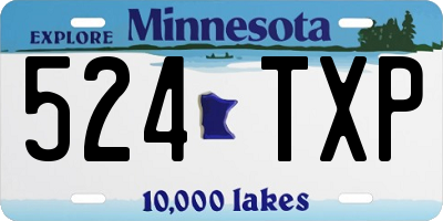 MN license plate 524TXP