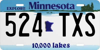 MN license plate 524TXS