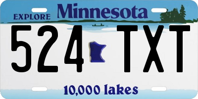 MN license plate 524TXT