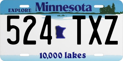 MN license plate 524TXZ