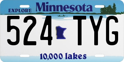 MN license plate 524TYG