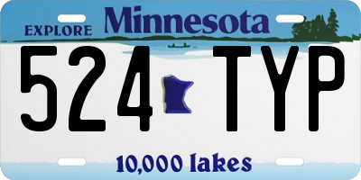 MN license plate 524TYP