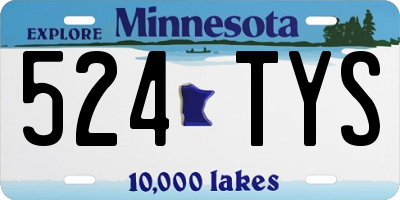 MN license plate 524TYS