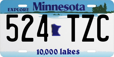 MN license plate 524TZC