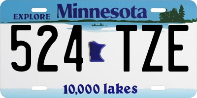 MN license plate 524TZE