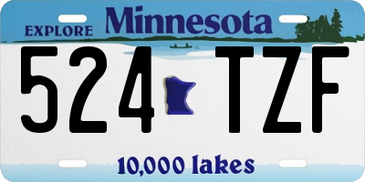 MN license plate 524TZF