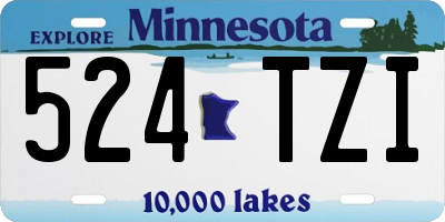MN license plate 524TZI