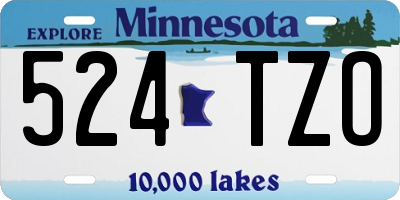 MN license plate 524TZO