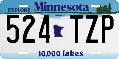 MN license plate 524TZP