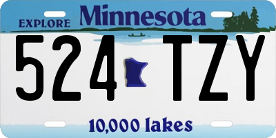 MN license plate 524TZY