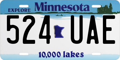 MN license plate 524UAE